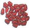 25 17mm Transparent Red and Gold Christmas Tree Beads